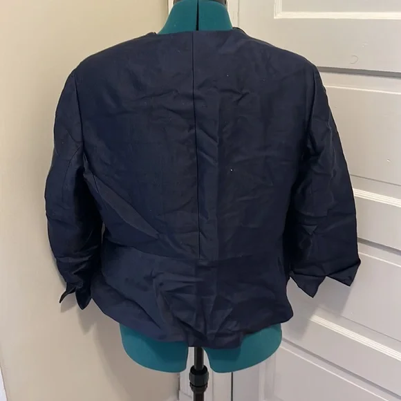 Talbots navy silk jacket 16 WP. - Picture 2 of 5